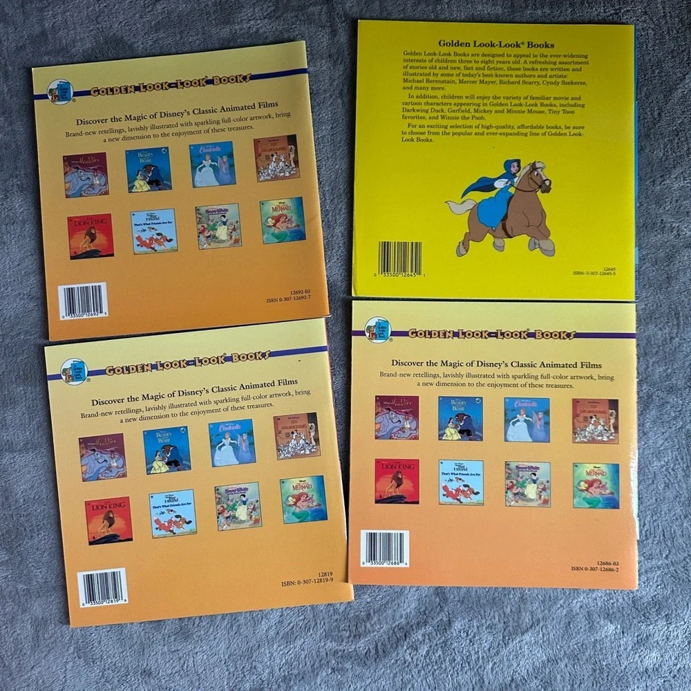 90s Disney Classic Favorite Golden Books Set Aladdin Beauty Beast‎ Snow White